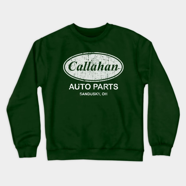 Callahan Auto Parts, distressed Crewneck Sweatshirt by hauntedjack